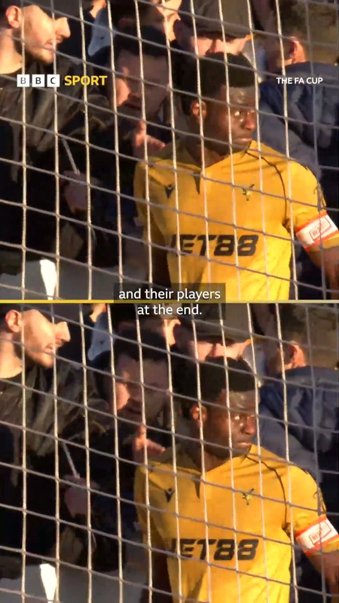 Crystal Palace captain Marc Guehi took a minute to speak to the travelling fans at the full time whistle, following their shock FA Cup defeat to non league Macclesfield 🗣️