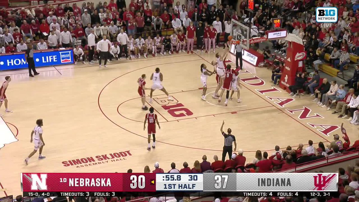 It's Indiana's world, we're all just living in it Hoosiers up nine at the break on undefeated Nebraska 👀
