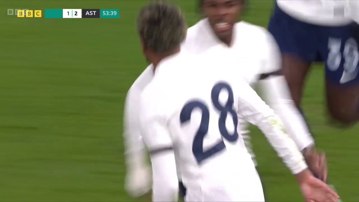 Back in it! 💥 Less than 10 minutes have gone in the second half and Spurs have pulled a goal back thanks to Wilson Odobert.