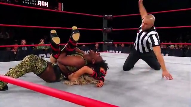 A split-second distraction from RumbleBadManRumble opens the door for Trish Adora トリッシュ・アドラ to deliver the Lariat Tubman! Watch ROH TV on Honor Club!