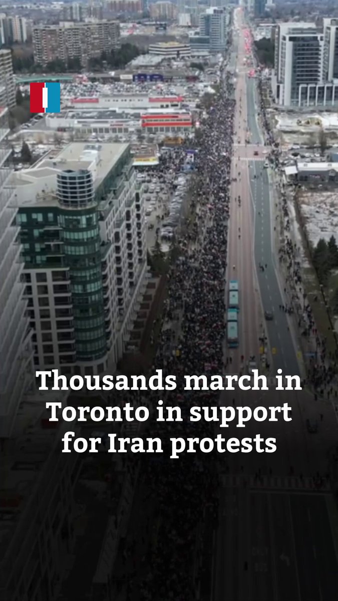 Tens of thousands attended a massive rally in Toronto, Canada, to express their solidarity with Iranian protesters on Saturday.