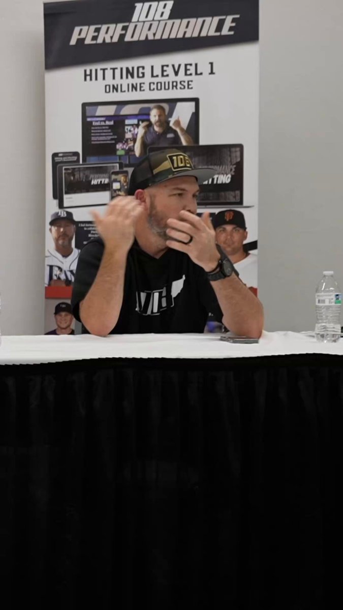 “What’s the slowest you can hit it with flush contact off the machine” Listen to Ryan MacMillian&amp; Nate Headley talk about the difference between contact and power hitters from the Hitting Hot Stove at #ABCA #the108way
