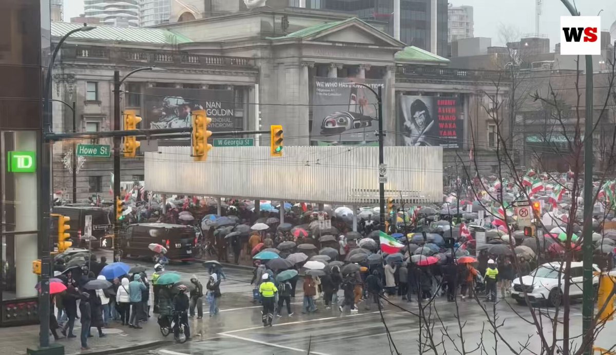 Hundreds have gathered in downtown Vancouver to stand in solidarity with the people of Iran in their fight to topple the Islamic regime.