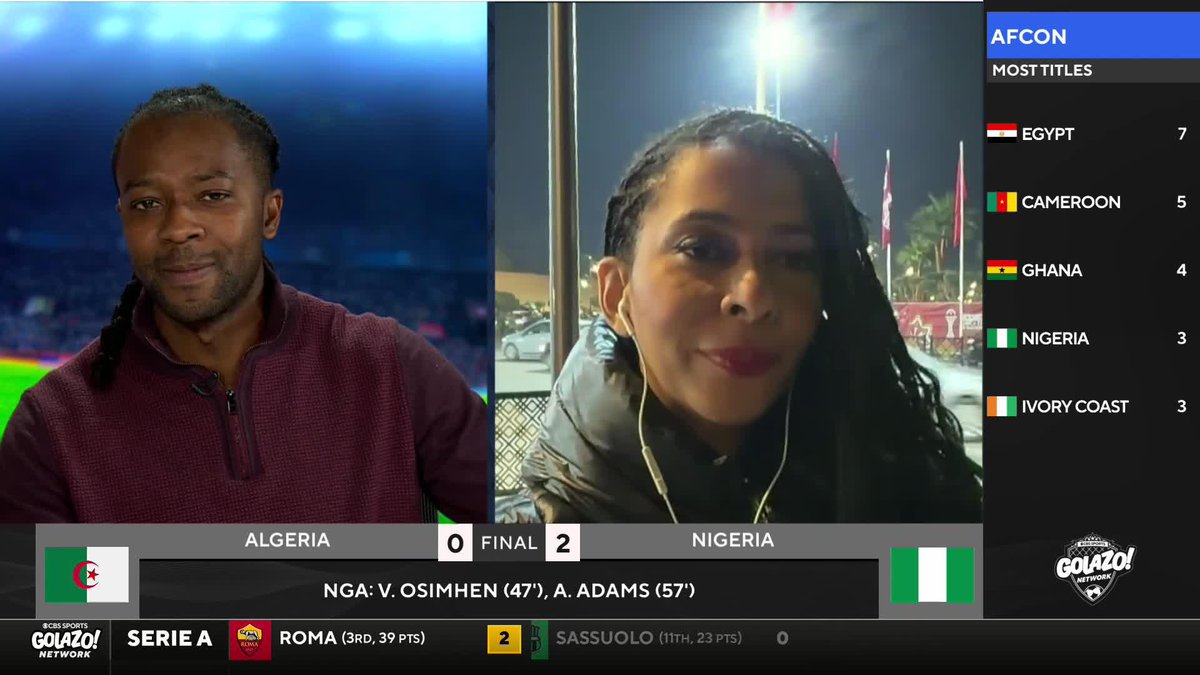 "It means more to him to win something with Nigeria." #AFCON expert Mimi Fawaz praises Victor Osimhen after his goal and assist vs. Algeria 🇳🇬