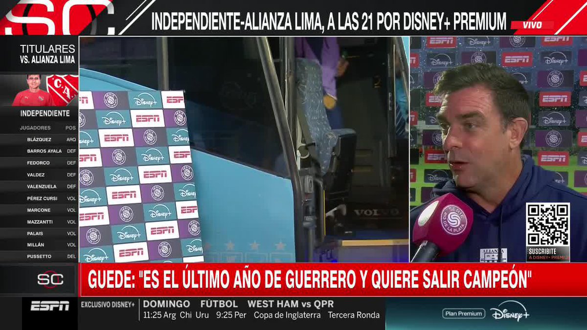 "MUY CONTENTO DE LLEGAR AL EQUIPO MÁS GRANDE DE PERÚ. ES EL ÚLTIMO AÑO DE PAOLO, QUE SE QUIERE RETIRAR CAMPEÓN". Guede, antes de debutar como DT de Alianza Lima. 🏆 #Serie2026 📺 ESPN Premium | Suscribite al Pack Fútbol en 📺 #DisneyPlus Plan Premium