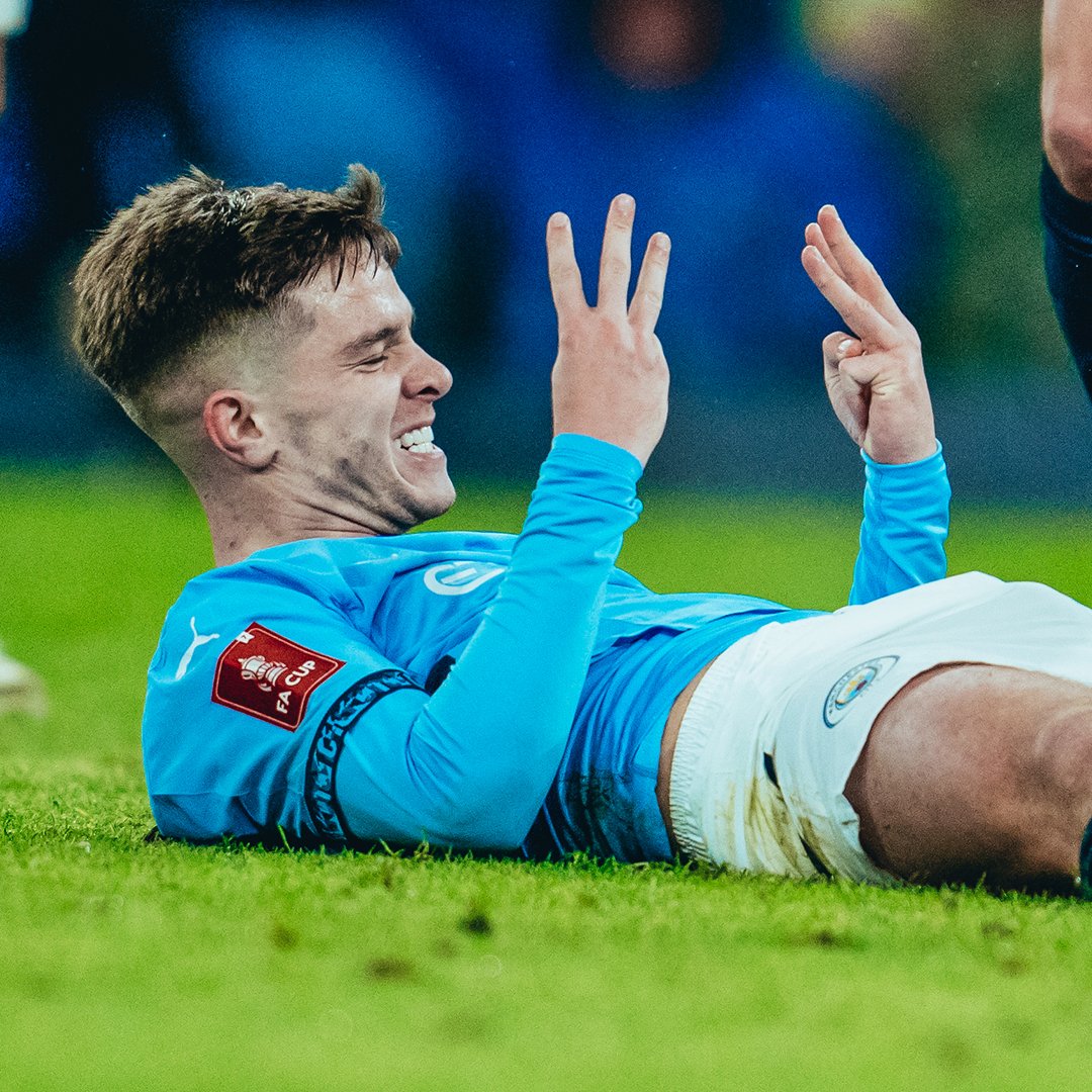 James McAtee with a senior #ManCity HAT-TRICK, one year ago today! 🥹🎩