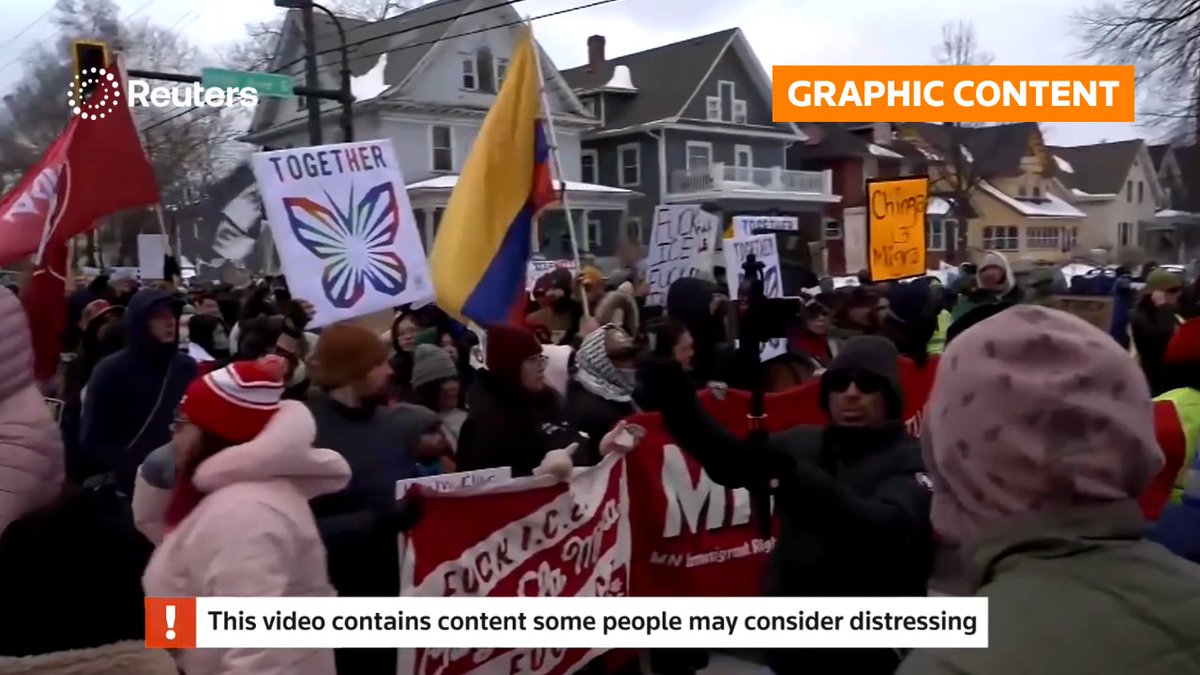 WARNING: GRAPHIC CONTENT People rallied across the US following the fatal shooting of activist Renee Good in Minnesota; Minneapolis Mayor Jacob Frey urged protesters to remain peaceful as tensions flared