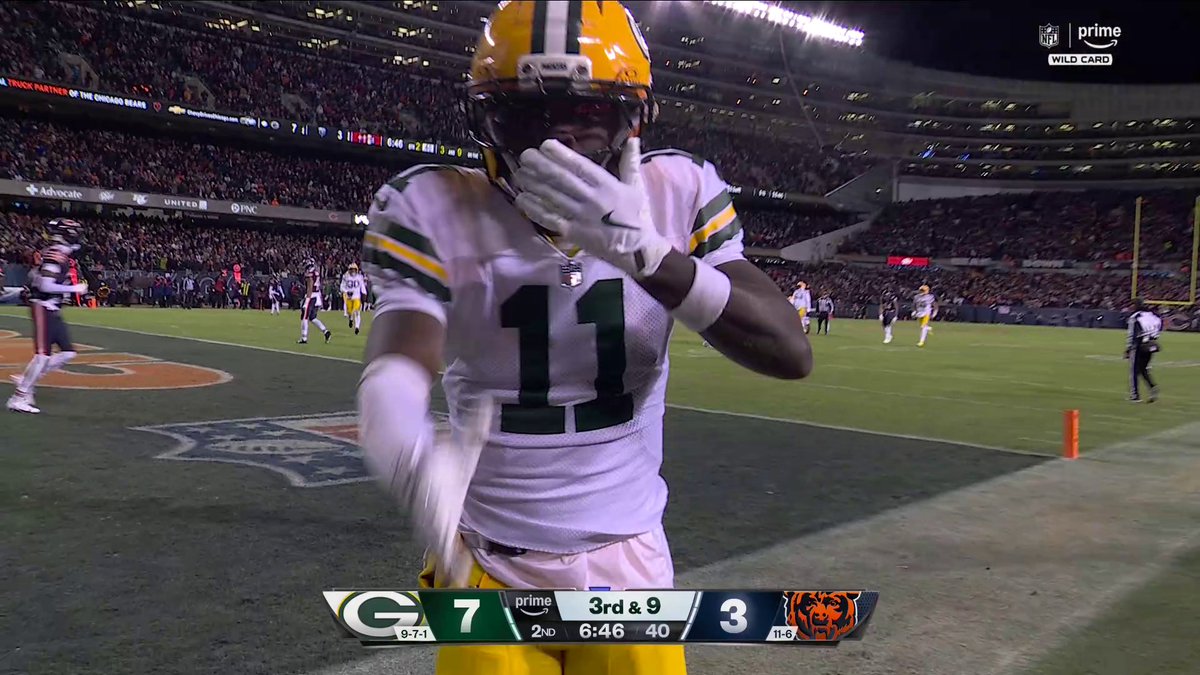 Jayden Reed is in for 6️⃣! Watch Packers vs. Bears on Prime Video | Live Now