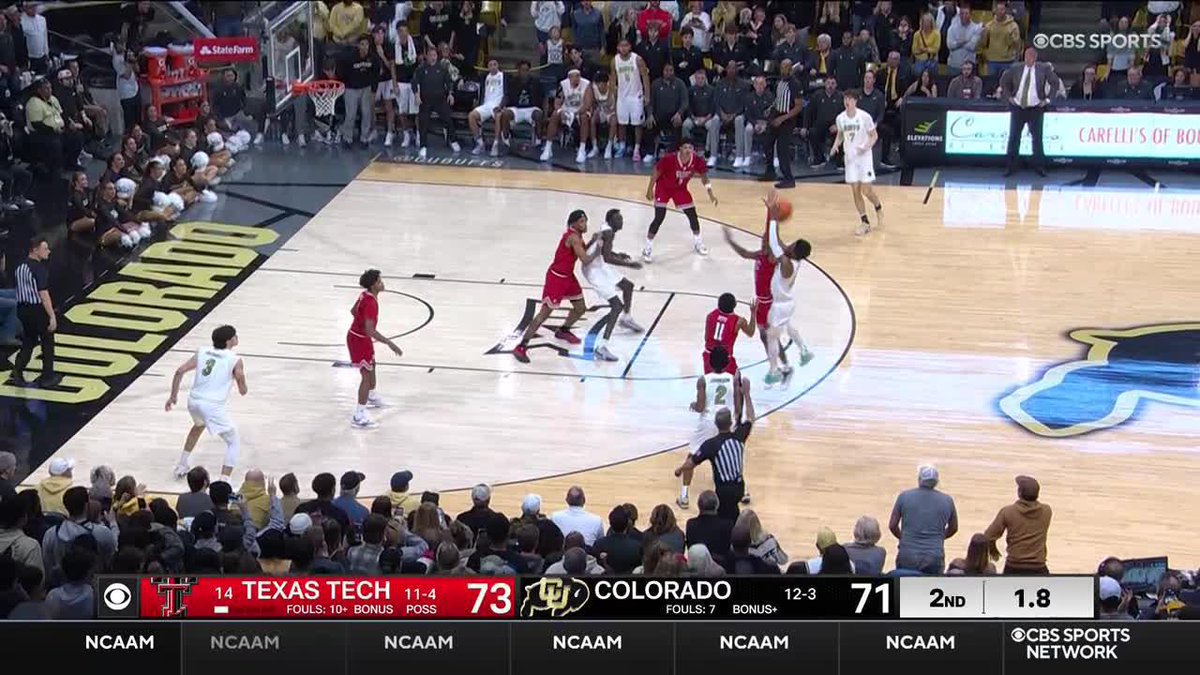 Colorado was down 24 points at one point in this game. They had a chance to win it at the buzzer. So close. Texas Tech survives!