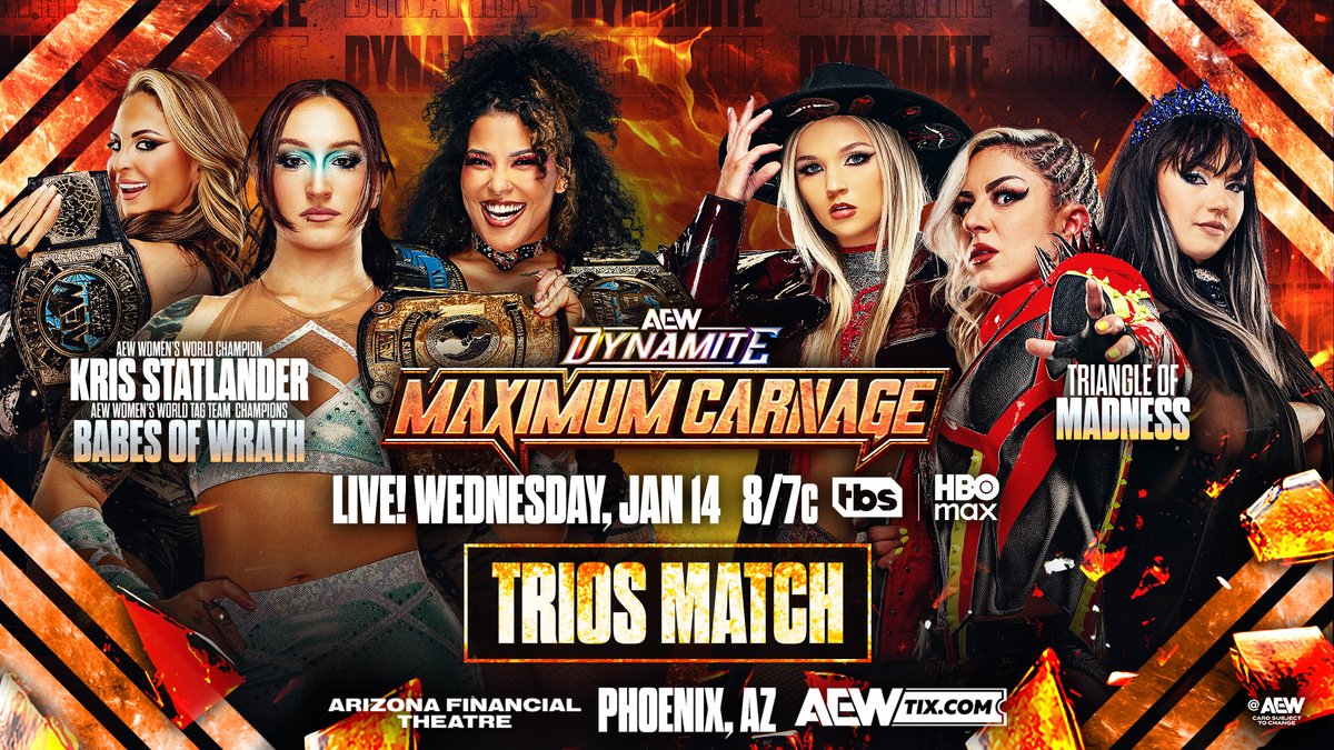 The Toxic Spider, @Toxic_Thekla, interrupts the celebration of @CallMeKrisStat, @WillowWrestles + @HarleyCameron_ to send a final warning ahead of their Trios Match at MAXIMUM CARNAGE! Watch #AEWCollision LIVE on TNT &amp; HBO Max