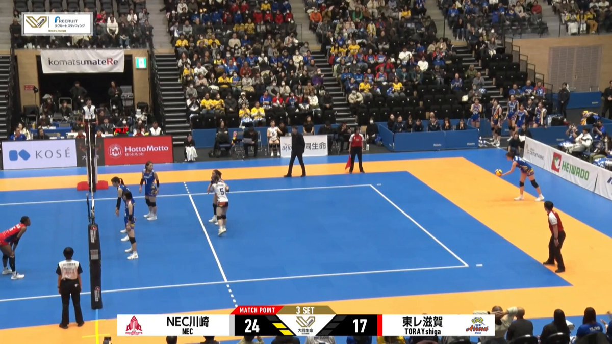 試合速報 2025-26 大同生命SV.LEAGUE WOMEN 第12節 GAME2 1.11 [SUN] 15:05 LIFT OFF vs東レアローズ滋賀 @滋賀ダイハツアリーナ NEC川崎-東レ滋賀 ①☆25-14 ②☆25-15 ③☆25-17 最後まで集中力を切らすことなく、全員攻撃で得点を重ね、最後は伊藤が決め切りセットカウント3-0で勝利しました。 寒い中、熱い応援をありがとうございました！ J SPORTSオンデマンドで 大同生命SV.LEAGUE全試合LIVE配信！ #NECレッドロケッツ川崎