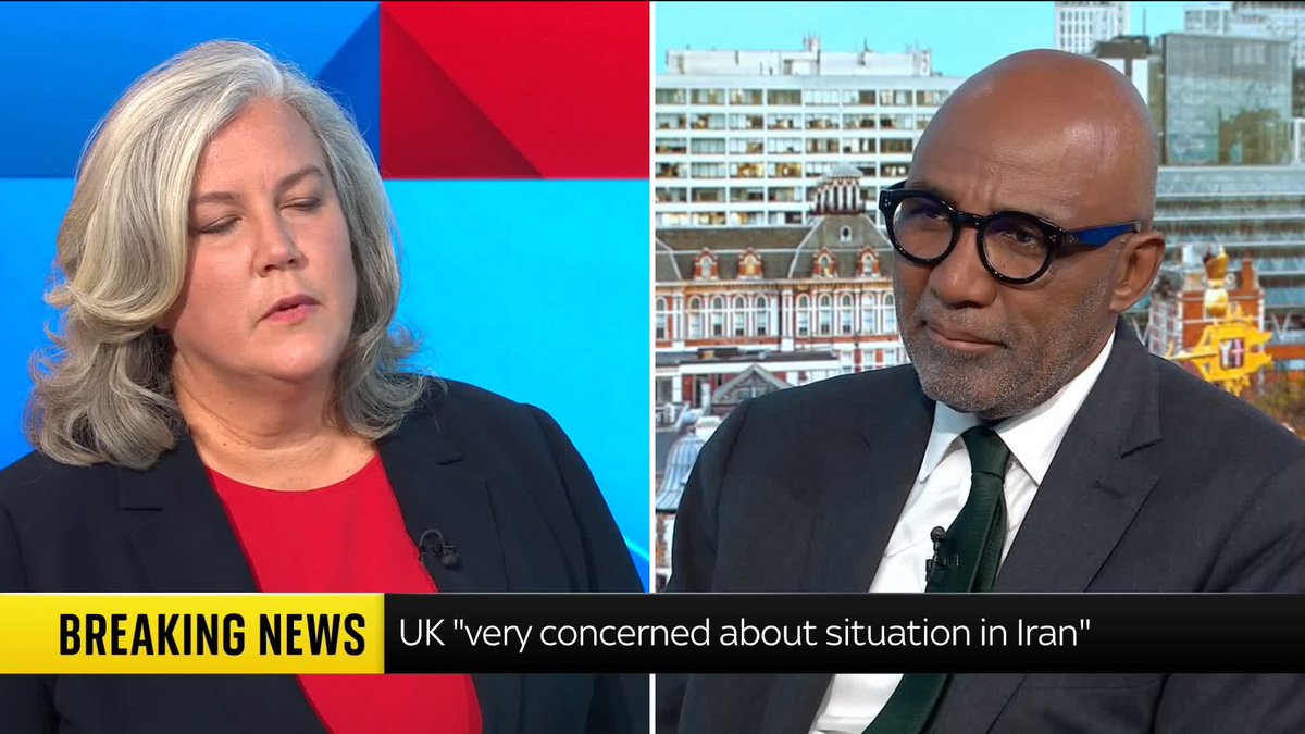 "The British government has always viewed Iran as a hostile state. We know that they pose a security threat" Transport Secretary Heidi Alexander says the government is "very concerned" by escalating violence against peaceful protesters in Iran