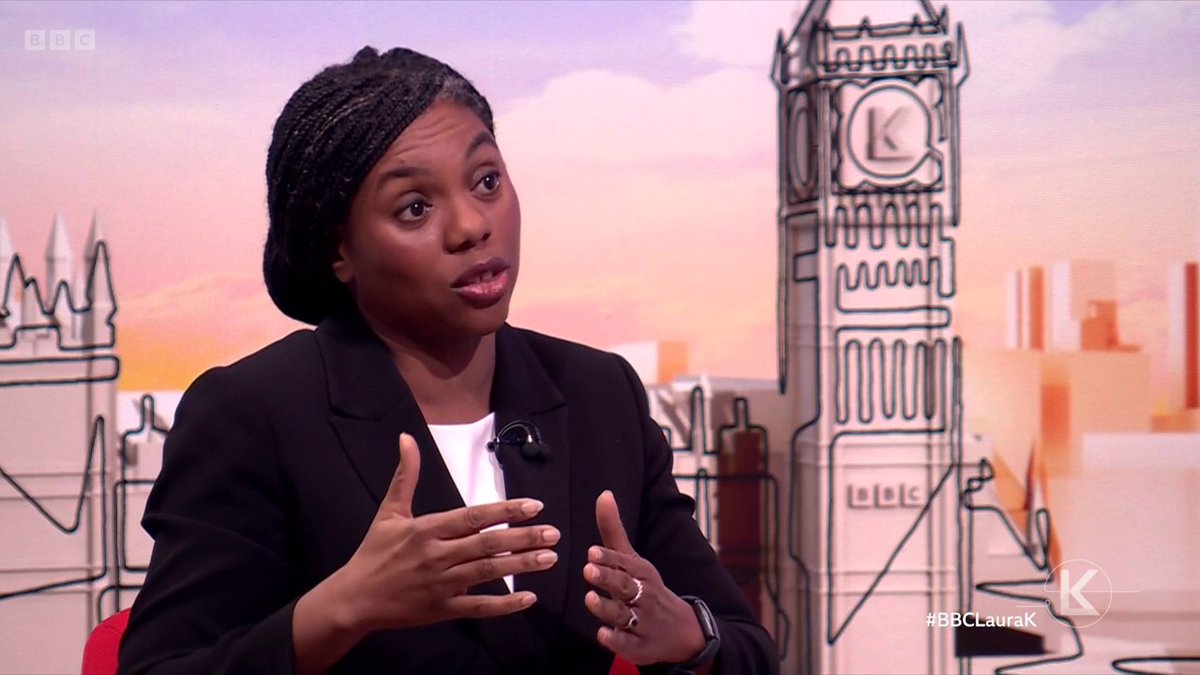 "[Children are] spending so many hours a day on platforms that are profiting from their anxiety, their distraction" Conservative leader Kemi Badenoch wants to ban under 16's from social media and admits she finds Instagram "addictive" #BBCLauraK