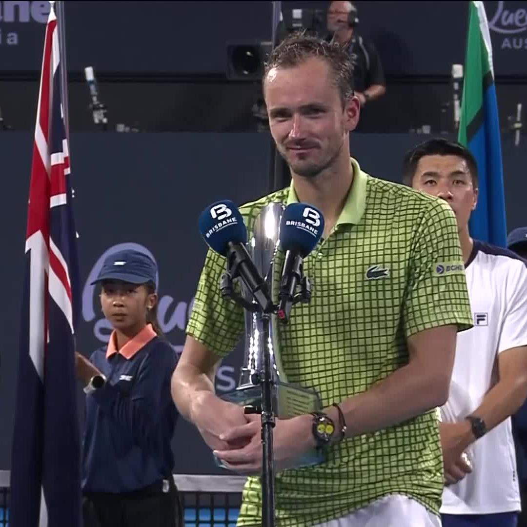 Daniil Medvedev dedicates his Brisbane title to his daughter: "My daughter actually had a birthday when I was here. I dedicate this to her, 1 year old." 🥹