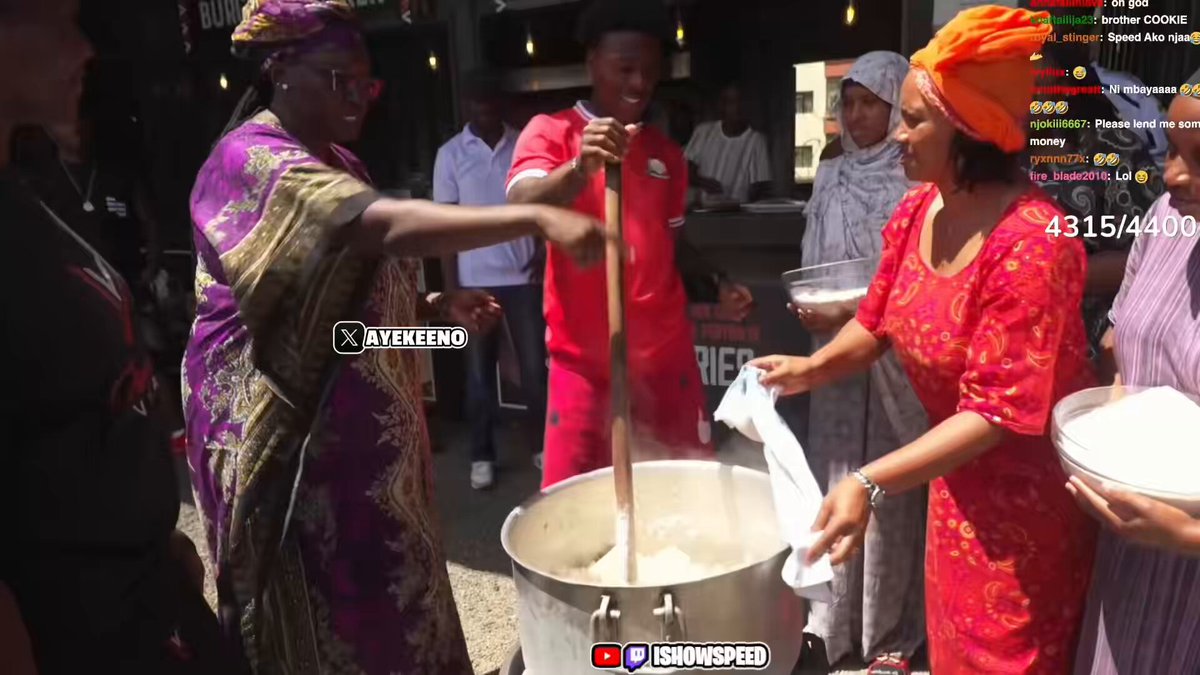 IShowSpeed burned his hand on the stick while trying to make the traditional Kenyan dish, ugali, and was amazed at how effortlessly a local woman handled it without feeling any pain 😭🤯👀 “that ain’t burning yo hands?”