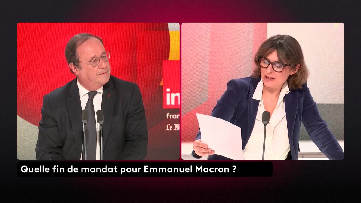 François Hollande évoque une fin de mandat "douloureuse" pour Emmanuel Macron : "Il a pensé qu'il pouvait tout bousculer, tout faire, pour en définitive ne rien faire." #QuestionsPol