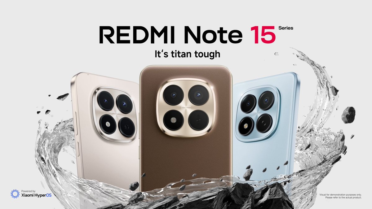 Tough design. Solid feel. Flagship look. Meet REDMI Note 15 Series.