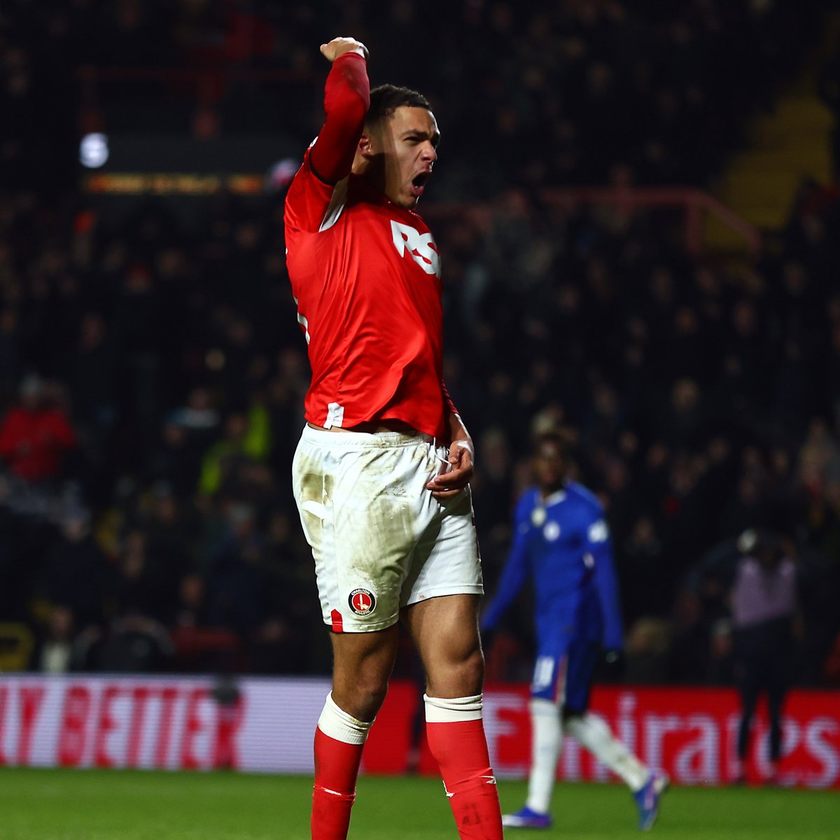 Miles Leaburn's moment in front of the Covered End 🎯 #cafc