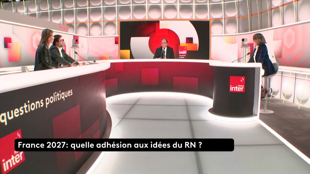 François Hollande : "Beaucoup d'électeurs du Rassemblement national ignorent son histoire et ses thèses. Ils trouvent Jordan Bardella plus jeune, plus ouvert, alors que son incompétence est assez reconnue, comme son ignorance de la réalité des Français." #QuestionsPol