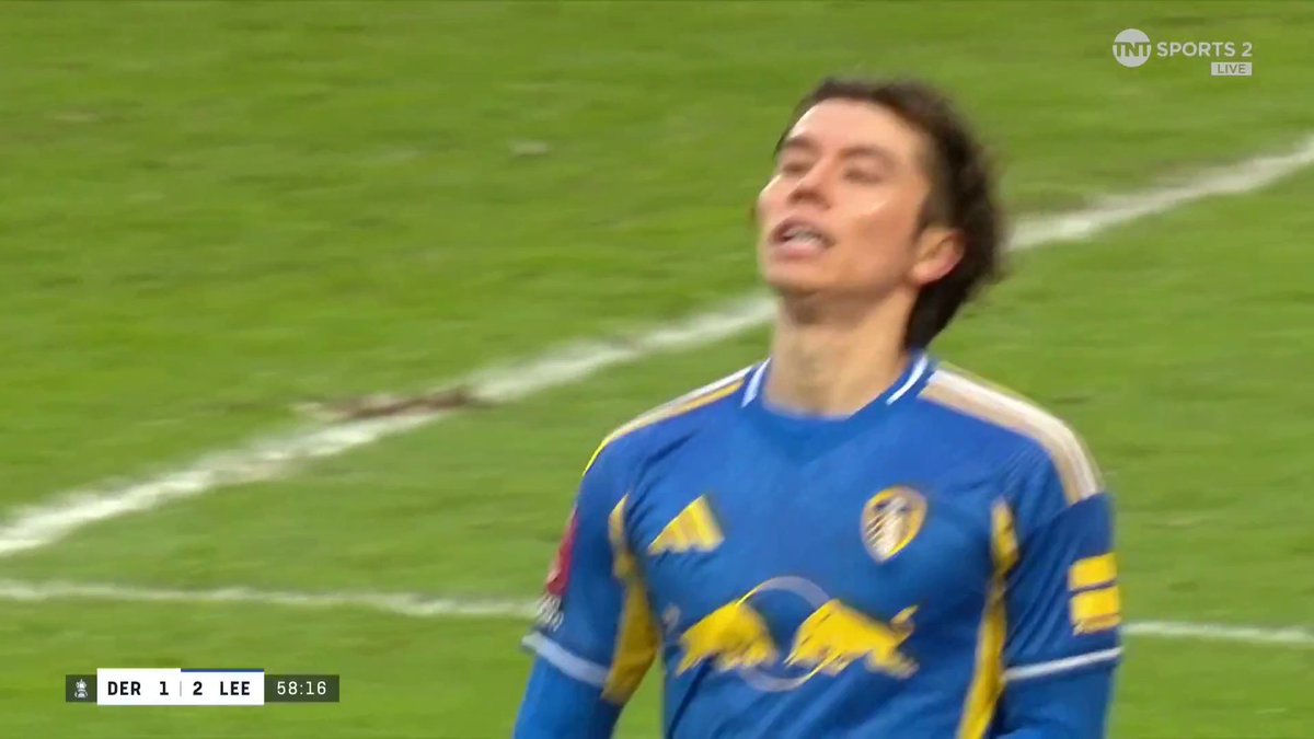 54' - Derby 1-0 Leeds 59' - Derby 1-2 Leeds Ao Tanaka completes the comeback 🤝 📺 TNT Sports &amp; discovery+ UK