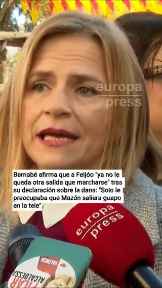 Bernabé afirma que a Feijóo "ya no le queda otra salida que marcharse" tras su declaración sobre la dana: "Solo le preocupaba que Mazón saliera guapo en la tele"