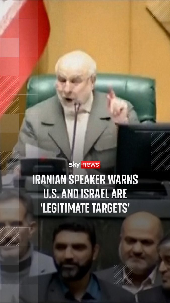 Iran's parliament speaker warned that the US military and Israel would be "legitimate targets" if America strikes the Islamic Republic, as threatened by US President Donald Trump.⁠ 🔗