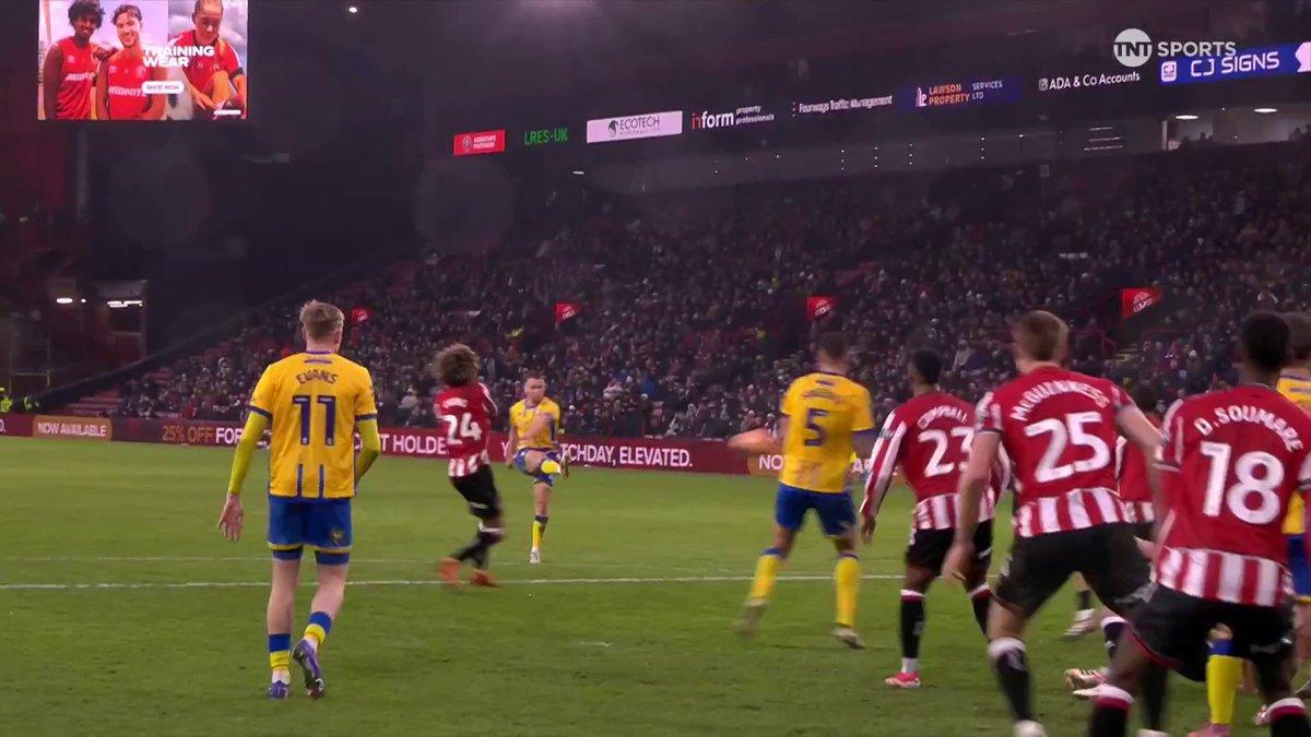 Louis Reed doubles up! He scores his second goal from outside the box to bag a brace! 👏 📺 TNT Sports &amp; discovery+ UK