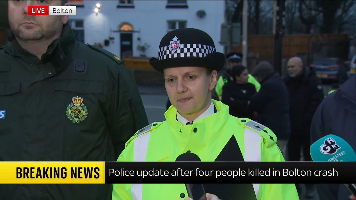 BREAKING: Police give update after four people killed in Bolton after car and taxi crash - including three teenagers 📺 Sky 501, Virgin 602, Freeview 233 and YouTube