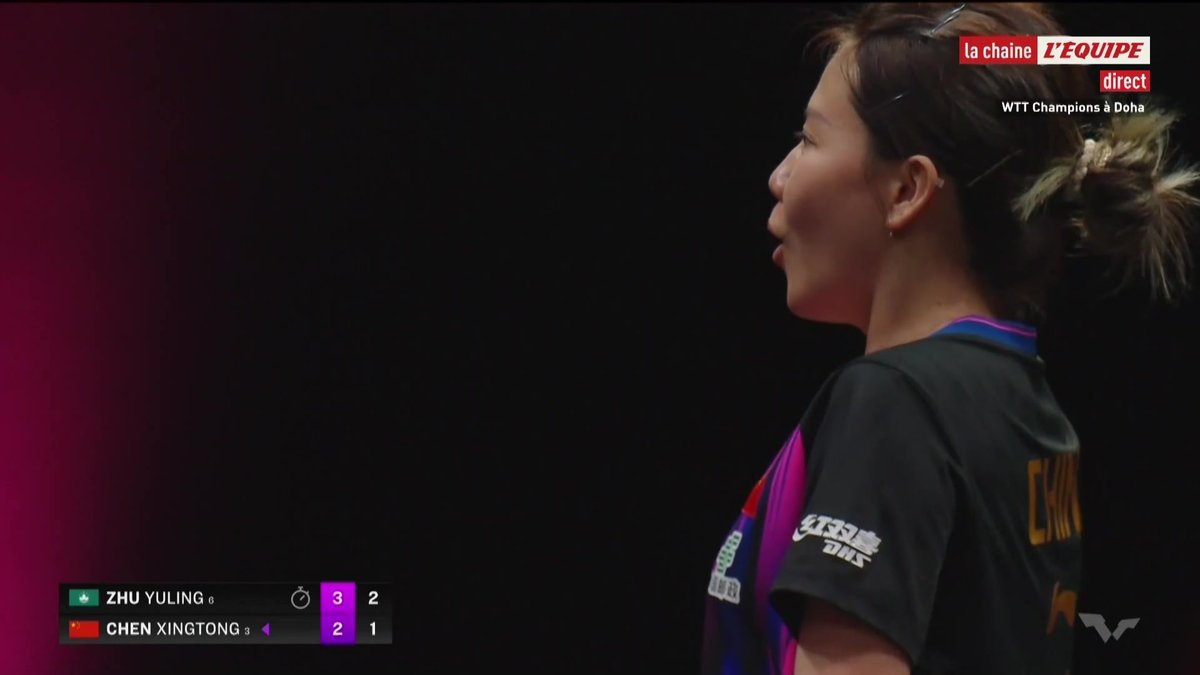 Le point EXCEPTIONNEL entre Zhu Yuling et Chen Xingtong en finale du WTT Champions 👀 #lequipePING