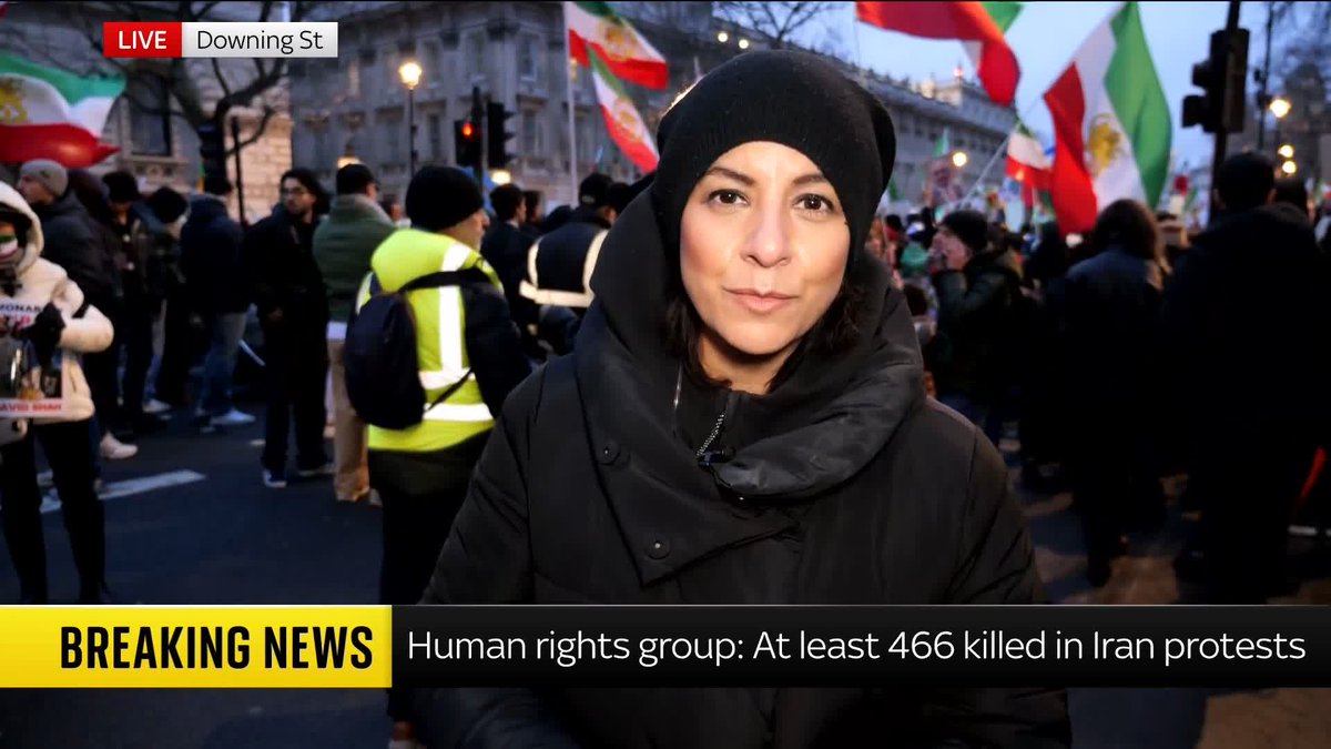 Protests across London have been taking place in solidarity with Iranians. Sky News correspondent Sadiya Chowdhury reports live from a demonstration being held in front of Downing Street. 📺 Sky 501, Virgin 602, Freeview 233 and YouTube