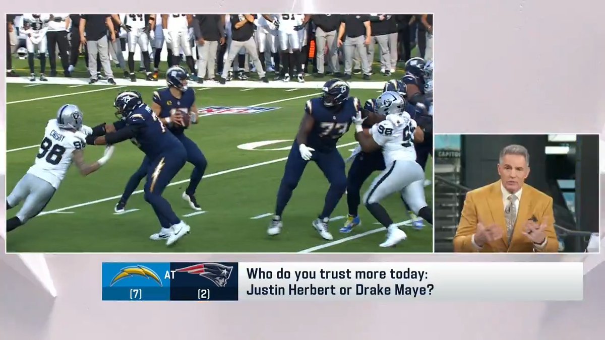 "He's playing at a really high level this year." Kurt Warner trusts Justin Herbert in tonight's Chargers-Patriots matchup.