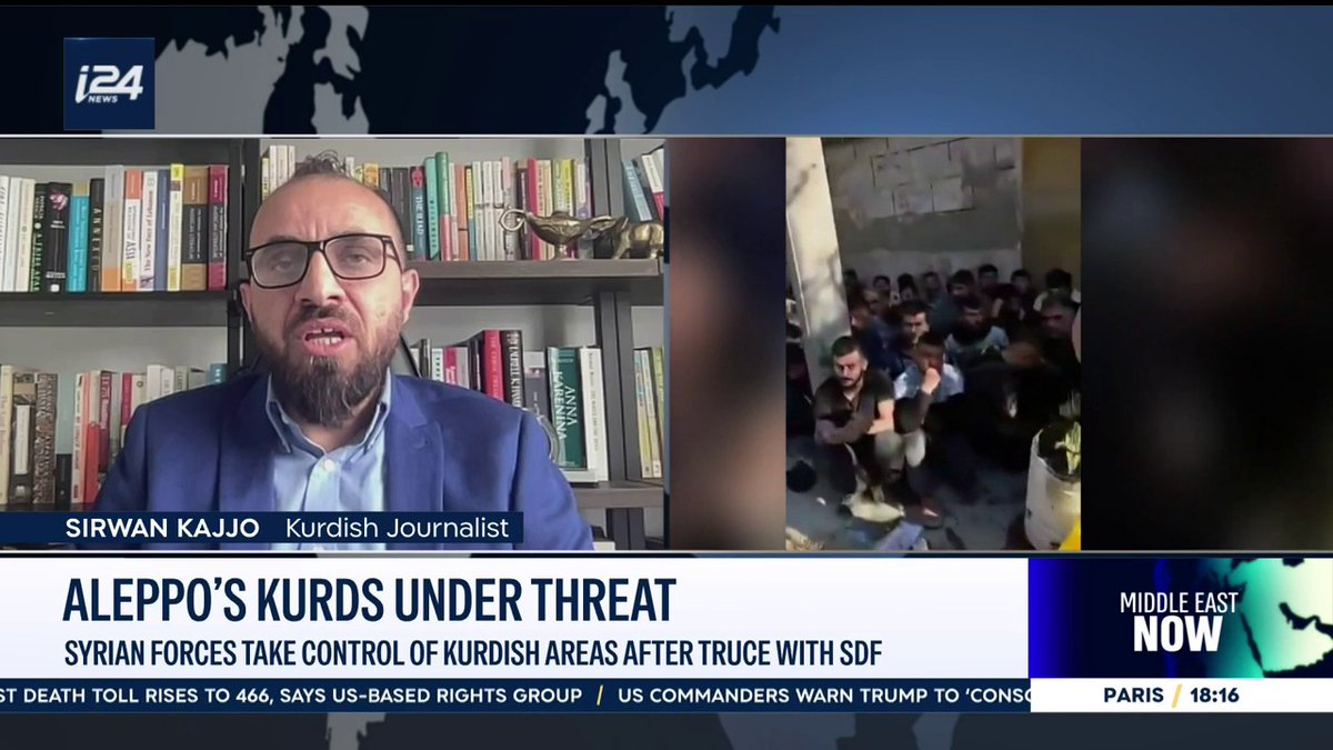 “We have seen footage of people being detained or humiliated simply for being Kurdish. People don't feel safe to return to their homes,” Sirwan Kajjo on #MiddleEastNow with Laura Cellier as Syrian forces take control of Kurdish areas