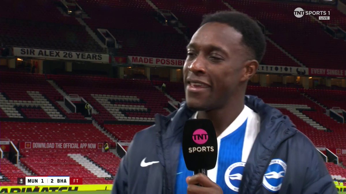 "If I say too much the drug testers will come for me" 🤣 Danny Welbeck reflects on his recent impressive goalscoring form after knocking former club Man Utd out of the FA Cup 🙌 🎙️ Laura Woods 📺 TNT Sports &amp; discovery+ UK