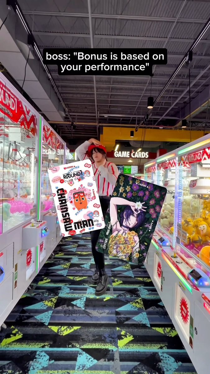 Really putting the ‘performance’ in performance review 💃 Pick up your Chainsaw Man - The Movie: Reze Arc club cards while supplies last! Just $7($2 activate fee + $5 first year annual fee)! Click the link for more details #Round1USA #round1 #csm #ChainsawMan #Reze #Pochita