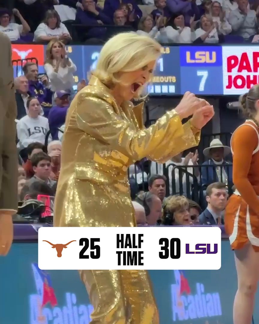 Kim Mulkey is HYPE that LSU has the lead at the half 🔥 Watch No. 2 Texas vs. No. 12 LSU on ESPN and the ESPN App 🍿