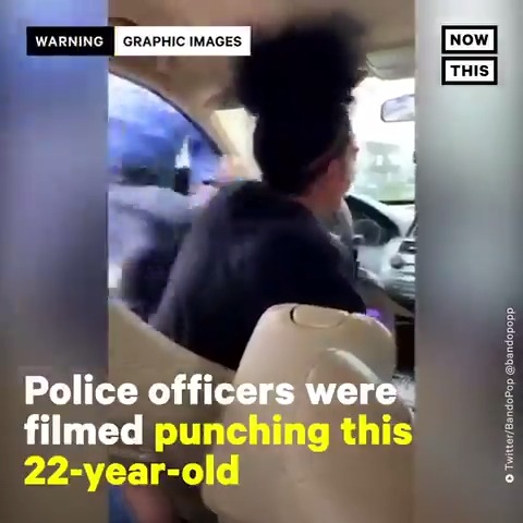 ⛔️Footage shows American police punching a 22-year-old African American in the middle of the street ‼️
