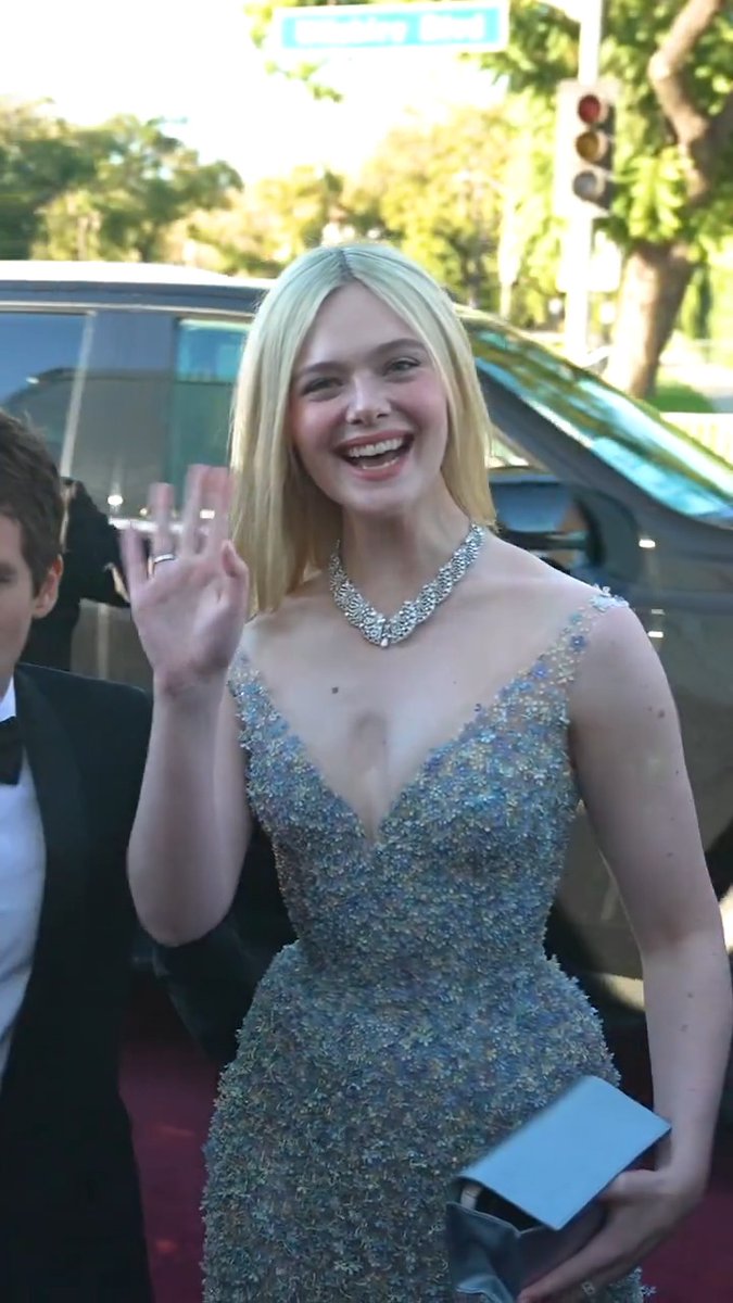 All Smiles because Elle Fanning has arrived 😊 #GoldenGlobes