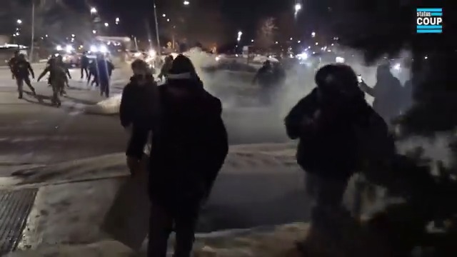 🚨BREAKING: Our cameraman Jon Farina was just struck in the leg by a flash bang ICE fired at unarmed protesters in Minneapolis. "My leg is hurting!" ICE also fired pepper balls and tear gas. This is happening in AMERICA. LIVE NOW ⬇️