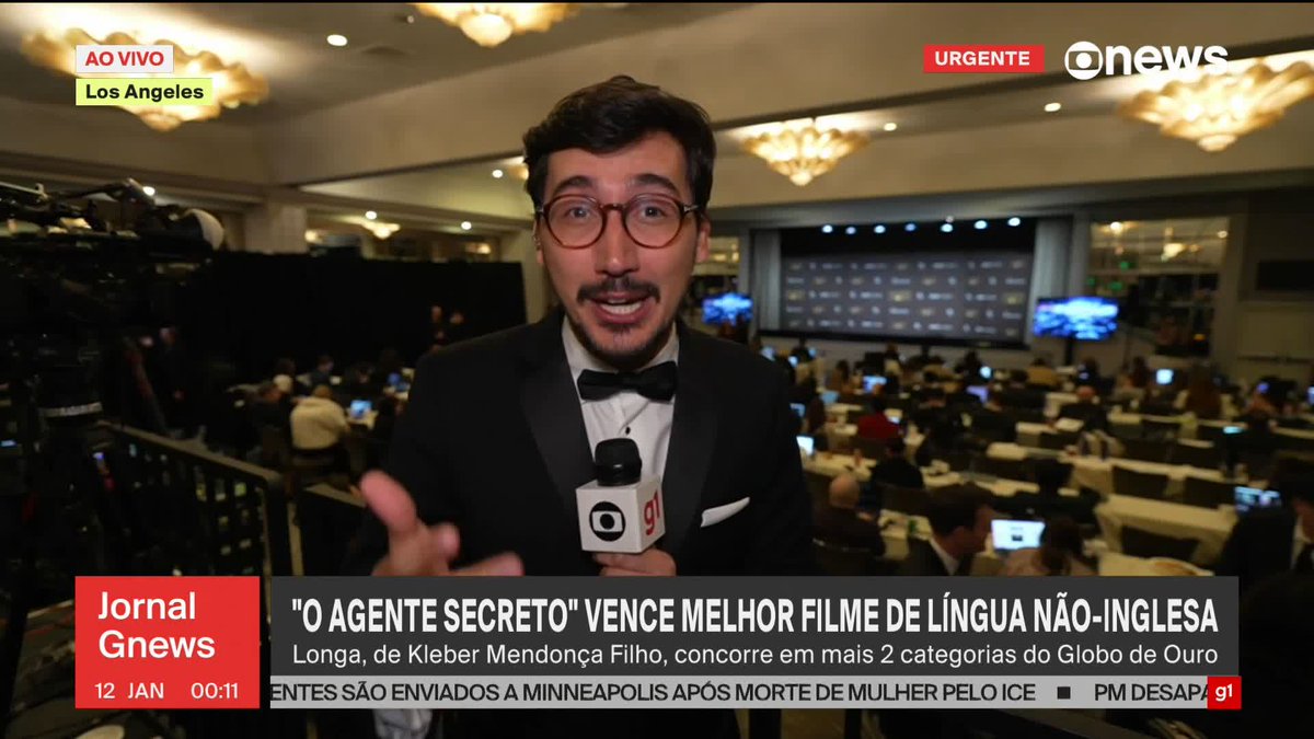 Depois de 27 anos, um filme brasileiro volta a receber o Globo de Ouro de Melhor Filme de Língua Não-Inglesa. ➡️ Assista à #GloboNews: #JornalGloboNews #GlobonoGlobodeOuro