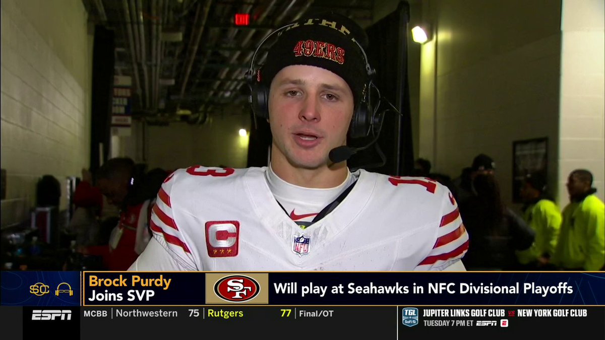 Brock Purdy talked to Scott Van Pelt after getting the W over the Eagles 🍿