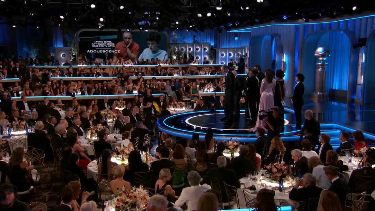 That's a W for Adolescence who just won Best Limited Series, Anthology Series or Television Motion Picture! #GoldenGlobes