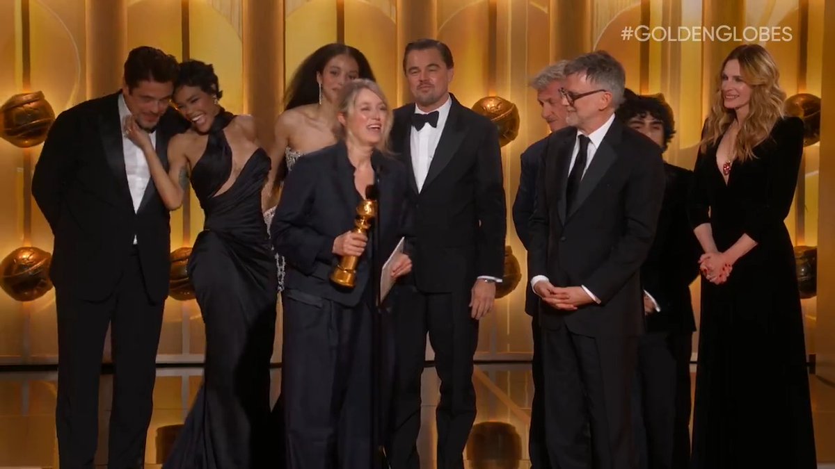 Let's hear it for this year's #GoldenGlobes winner for Best Picture – Musical/Comedy, One Battle After Another! 🙌