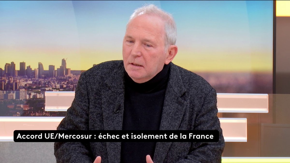 🔴 🗣 "A moyen et long terme, les Européens, nous compris, n'avons qu'intérêt à signer cet accord" du Mercosur, assure l'eurodéputé Renew Bernard Guetta. Il argue que ce traité créerait un marché de 700 millions de personnes. #canal16