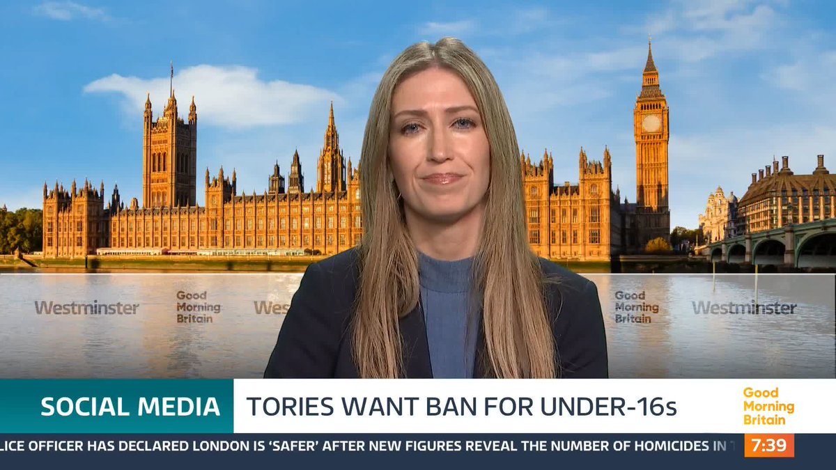 'We have sleepwalked into a situation where children are addicted to their screens,' says Laura Trott MP. The Conservatives say they'll introduce a social media ban for under-16s, saying it's essential for children's mental health. Susanna Reid questions the Shadow Education Secretary Laura Trott MP.