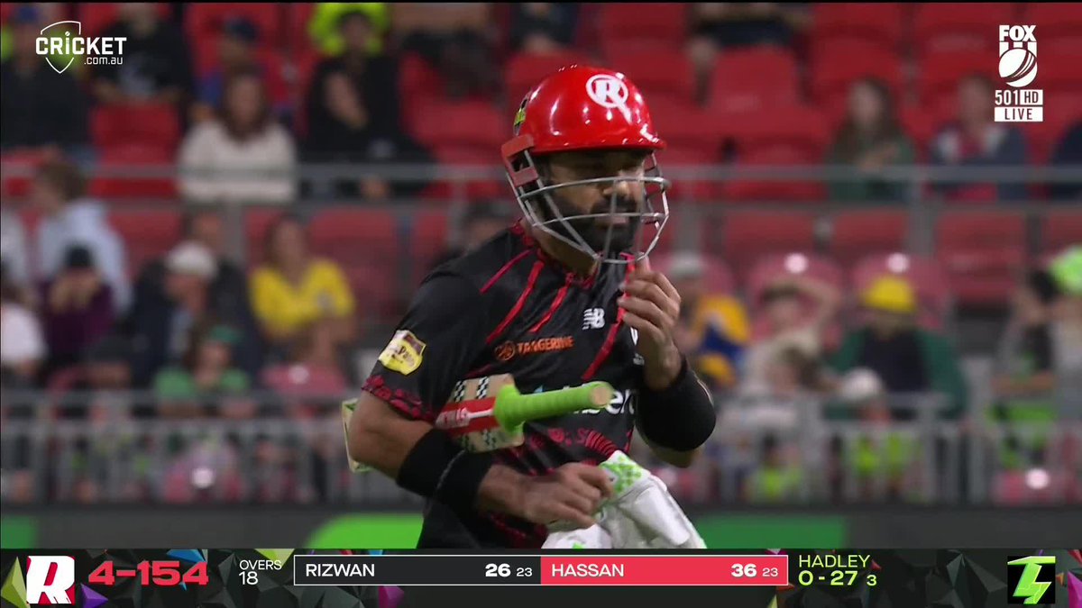 Muhammad Rizwan has been retired out by the Melbourne Renegades 👀 #BBL15