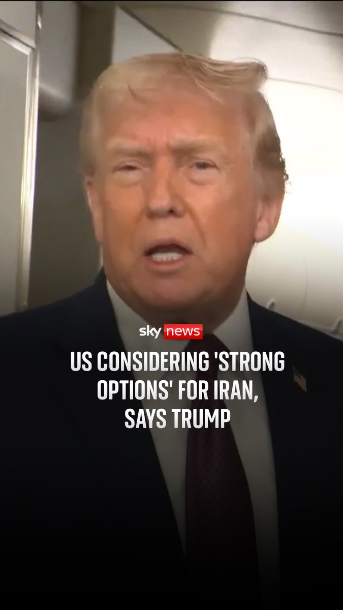 Donald Trump says the US is looking "very seriously" at the situation in Iran as the number of people killed in anti-regime protests continues to rise. He has previously threatened military action against the Iranian regime if they shoot protesters. 🔗