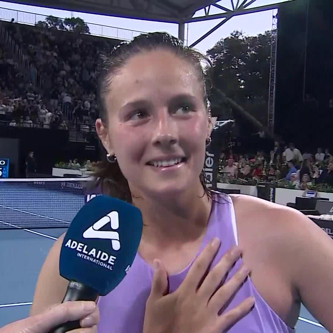 First home win as an Australian 🥹🫶 Daria Kasatkina defeated Sakkari 7-6(2), 6-4 on a special day in Adelaide ✨ #AdelaideInternational