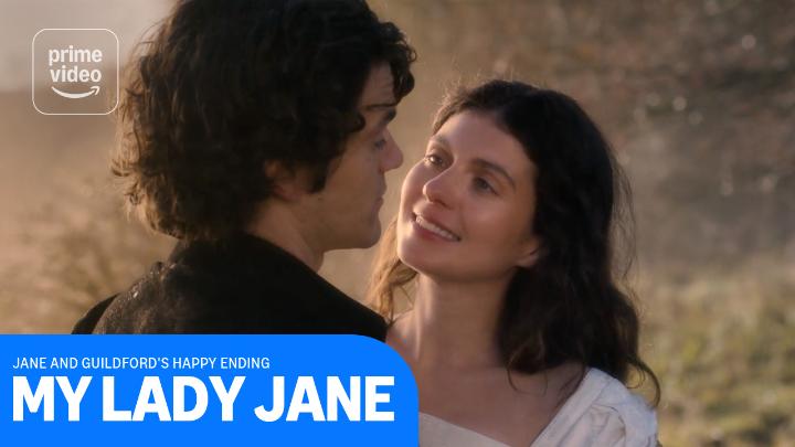 We were all rather hoping they would say that. 🥰 #EmilyBader and #EdwardBluemel fall in love in #MyLadyJane, streaming only on Prime Video.