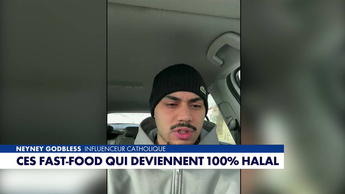 Restauration halal : «On ne peut plus manger dans certains fast-foods. Ce n'est pas normal. On nous rappelle sans cesse la laïcité en France... Mais par rapport à ça, il n'y a plus de laïcité», déplore Neyney Godbless, influenceur catholique, dans #MorandiniLive