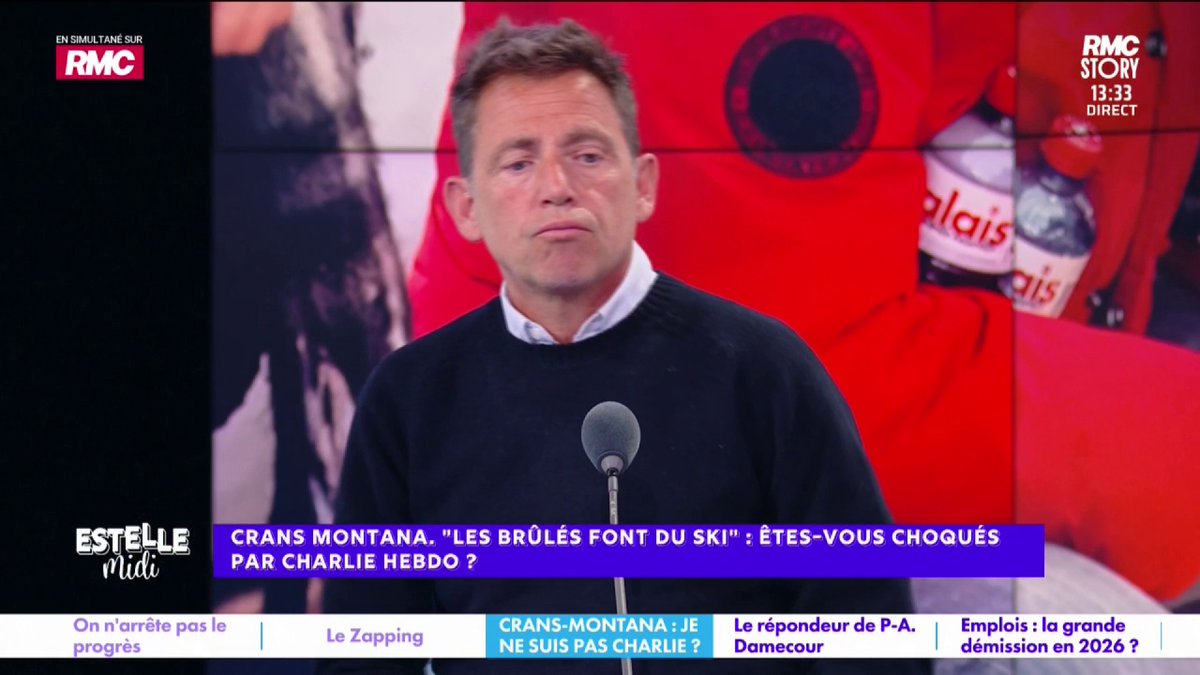 📰 Crans Montana « Les brûlés font du ski » : êtes-vous choqués par Charlie Hebdo ? 🎙️ Daniel Riolo : "Ça ne m'a jamais fait marrer, ce n'est pas mon humour, je tourne la tête ! Venir sur un plateau dire que je suis choqué, c'est là que c'est dangereux !" #EstelleMidi
